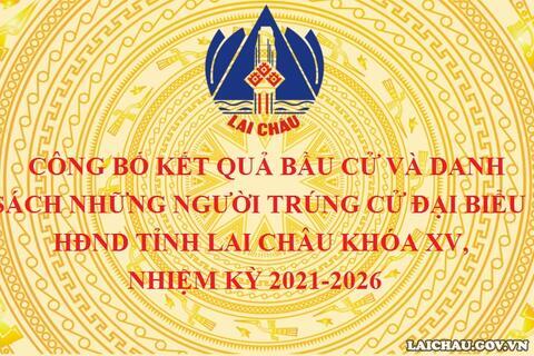 Lai Châu: Công bố kết quả bầu cử và danh sách những người trúng cử đại biểu Hội đồng nhân dân tỉnh Lai Châu khóa XV, nhiệm kỳ 2021-2026
