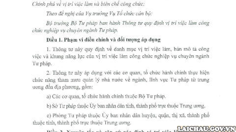 Công văn V/v triển khai thực hiện Thông tư số 02/2023/TT-BTP ngày 29/6/2023 của Bộ Tư pháp