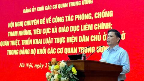 Đề cao quyết tâm chính trị của tổ chức Đảng và đảng viên trong phòng, chống tham nhũng, tiêu cực