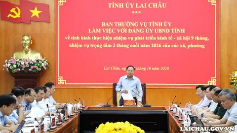 Bí thư Tỉnh ủy Lê Minh Ngân chủ trì cuộc họp về tình hình thực hiện nhiệm vụ phát triển kinh tế - xã hội năm 2026 tại các xã, phường