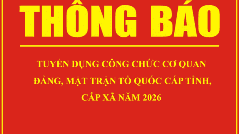 Thông báo tuyển dụng công chức cơ quan đảng, Mặt trận Tổ quốc cấp tỉnh, cấp xã năm 2026