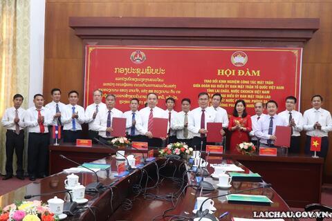 Hội đàm trao đổi kinh nghiệm công tác mặt trận giữa Ủy ban Mặt trận Tổ quốc Việt Nam tỉnh Lai Châu với Ủy ban Mặt trận Lào xây dựng đất nước ba tỉnh Bắc Lào