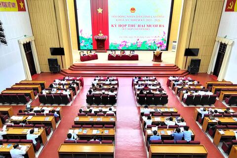 Lai Châu: Khai mạc Kỳ họp thứ hai mươi ba (Kỳ họp chuyên đề) Hội đồng nhân dân tỉnh khóa XV, nhiệm kỳ 2021 - 2026