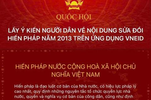 Hướng dẫn thực hiện góp ý sửa đổi, bổ sung một số điều của Hiến pháp trên VNeID