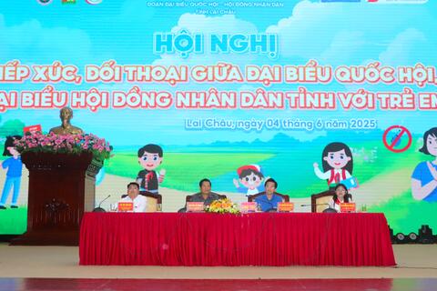 Hội nghị tiếp xúc, đối thoại giữa Đại biểu Quốc hội, Đại biểu HĐND tỉnh Lai Châu với Trẻ em năm 2025