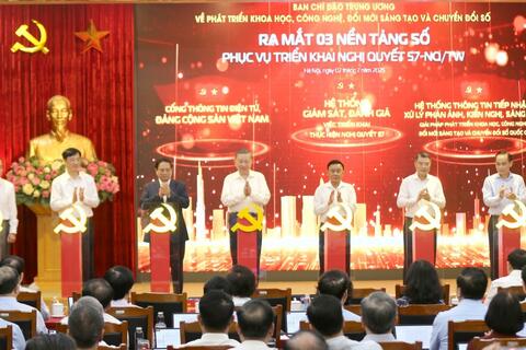 Ra mắt 3 hệ thống nền tảng ứng dụng phục vụ triển khai Nghị quyết số 57-NQ/TW