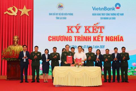 Chương trình kết nghĩa giữa Ban Chỉ huy Bộ đội Biên phòng tỉnh với Ngân hàng Thương mại Cổ phần Công thương Việt Nam chi nhánh Lai Châu