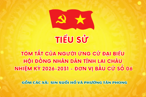 Tiểu sử tóm tắt của người ứng cử Đại biểu Hội đồng Nhân dân tỉnh Lai Châu, nhiệm kỳ 2026-2031