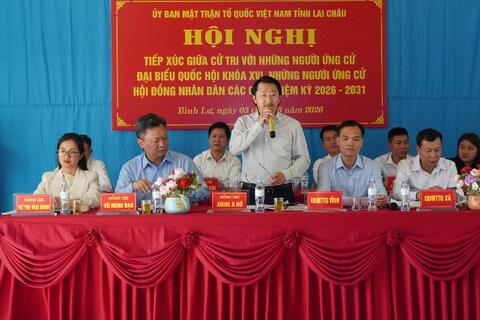 Hội nghị tiếp xúc cử tri với người ứng cử Đại biểu Quốc hội Khóa XVI và HĐND tỉnh nhiệm kỳ 2026-2031 tại bản Thống Nhất, xã Bình Lư