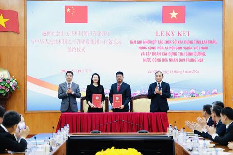 Lễ ký kết Bản ghi nhớ hợp tác giữa Sở Xây dựng tỉnh Lai Châu (Việt Nam) và Tập đoàn Xây dựng Thái Bình Dương (Trung Quốc)