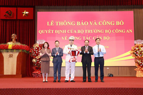 Lễ thông báo và công bố quyết định của Bộ trưởng Bộ Công an về công tác cán bộ
