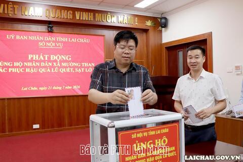 Sở Nội vụ phát động ủng hộ đồng bào xã Mường Than khắc phục hậu quả lũ quét, sạt lở đất