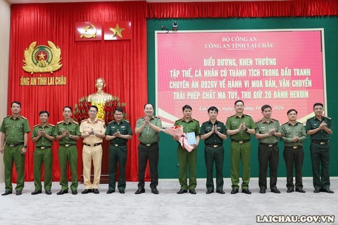 Công an tỉnh Lai Châu: Biểu dương, khen thưởng tập thể có thành tích trong đấu tranh Chuyên án 0926V