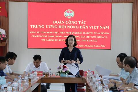 Đoàn công tác của Trung ương Hội Nông dân Việt Nam khảo sát tình hình thực hiện Nghị quyết 19- NQ/HNDTW tại xã Bình Lư, huyện Tam Đường