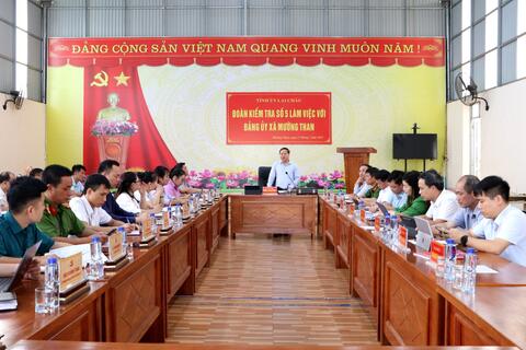 Đoàn công tác của tỉnh kiểm tra, nắm tình hình công tác tổ chức, hoạt động theo mô hình chính quyền địa phương 2 cấp tại xã Mường Than