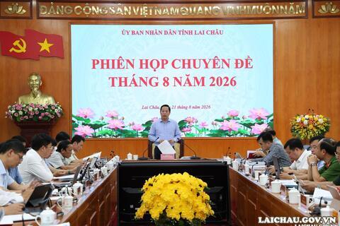 Phiên họp UBND tỉnh (chuyên đề) tháng 8 năm 2026