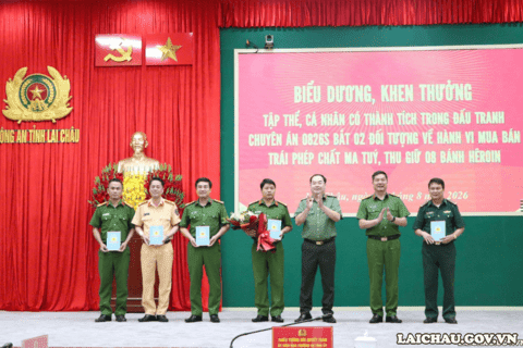 Công an tỉnh: Biểu dương, khen thưởng tập thể, cá nhân có thành tích trong đấu tranh Chuyên án 0826S