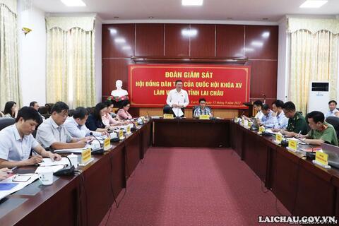 Đoàn giám sát Hội đồng Dân tộc của Quốc hội khóa XV làm việc tại tỉnh Lai Châu