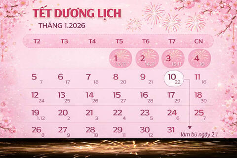 Lai Châu: Tết Dương lịch năm 2026, công chức, viên chức được nghỉ 04 ngày liên tục