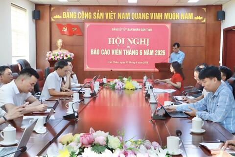 Đảng ủy UBND tỉnh: Hội nghị Báo cáo viên tháng 6 năm 2026