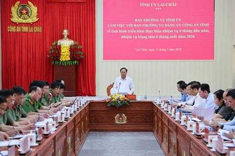 Ban Thường vụ Tỉnh ủy Lai Châu làm việc với Ban Thường vụ Đảng ủy Công an tỉnh