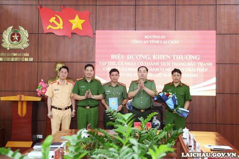 Công an tỉnh Lai Châu: Biểu dương, khen thưởng tập thể, cá nhân có thành tích trong đấu tranh Chuyên án 0826C