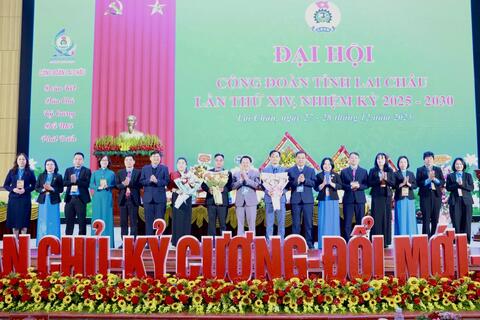 Đại hội Công đoàn tỉnh Lai Châu lần thứ XIV, nhiệm kỳ 2025 - 2030 thành công tốt đẹp