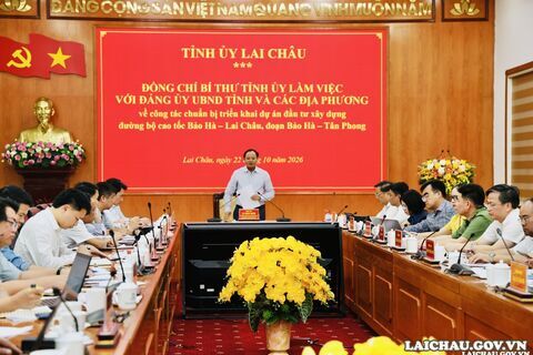 Bí thư Tỉnh ủy làm việc với Đảng ủy UBND tỉnh và các địa phương về công tác chuẩn bị triển khai Dự án đầu tư xây dựng đường bộ cao tốc Bảo Hà – Lai Châu, đoạn Bảo Hà – Tân Phong