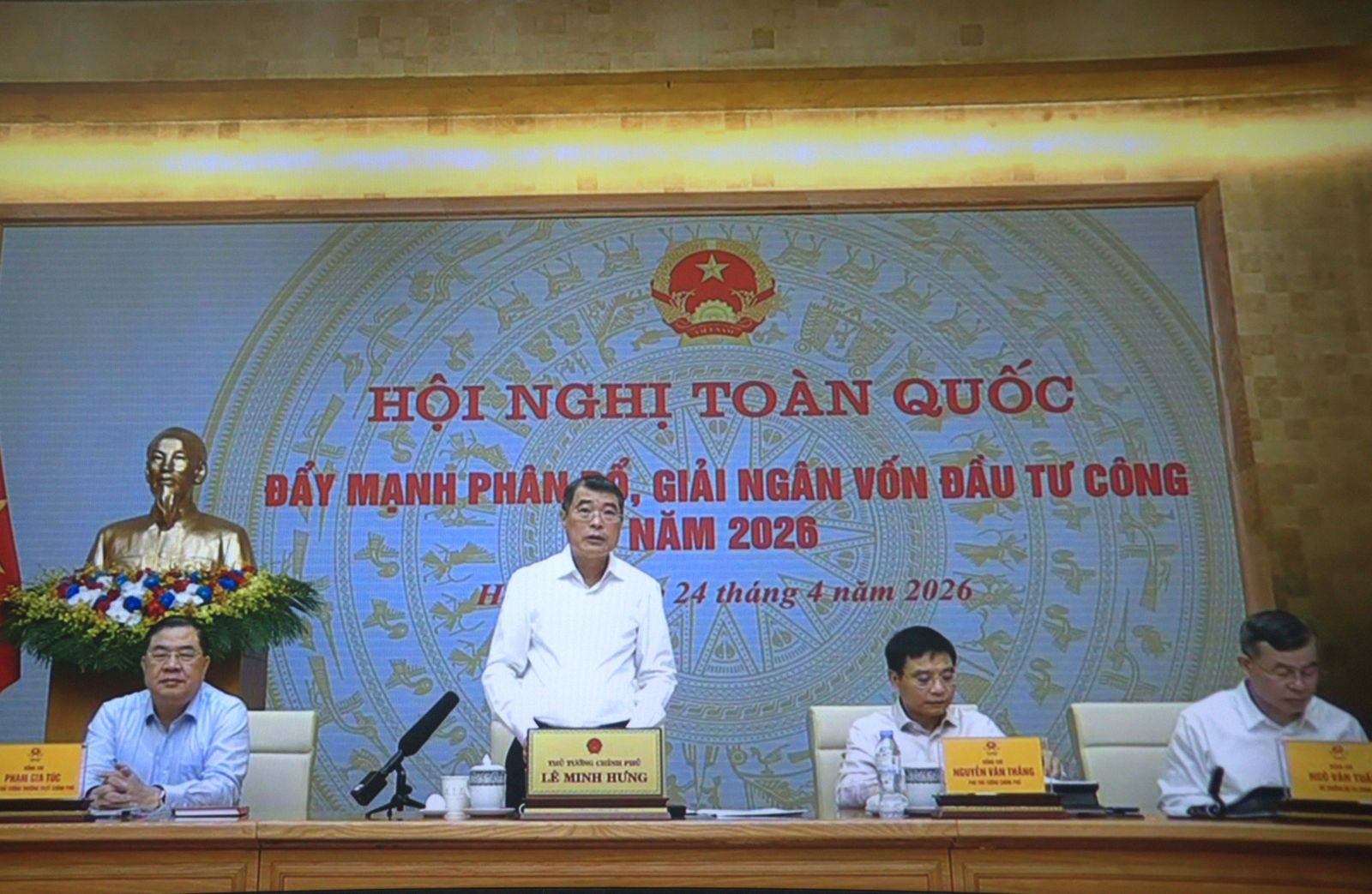 Lai Châu tham dự Hội nghị toàn quốc đẩy mạnh phân bổ, giải ngân bốn đầu tư công năm 2026