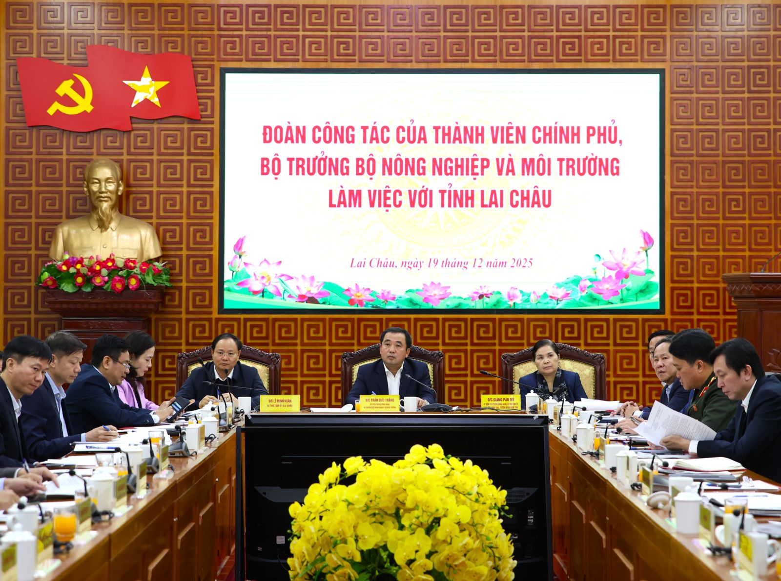 Đoàn công tác của thành viên Chính phủ, Bộ Trưởng Bộ Nông nghiệp và Môi trường làm việc với tỉnh Lai Châu