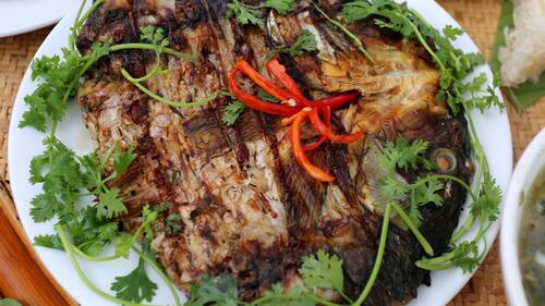 Cũng là món cá nướng, nhưng món cá nướng của người Thái Lai Châu hấp dẫn bởi cách tẩm ướp cầu kỳ với các loại gia vị đặc trưng. Ngoài những gia vị không thể thiếu trong quá trình tẩm ướp như muối, mì chính, bột canh thì món ăn này sử dụng các loại rau gia vị như hành củ, hành lá, rau húng, sả, ớt... và đặc biệt là phải có mắc khén.