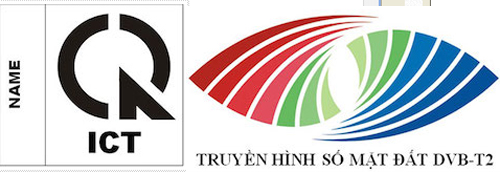 Mẫu dấu hợp quy và logo biểu trưng số hóa truyền hình gắn trên các sản phẩm thu phát truyền hình kỹ thuật số khi đưa vào lưu thông trên thị trường Việt Nam