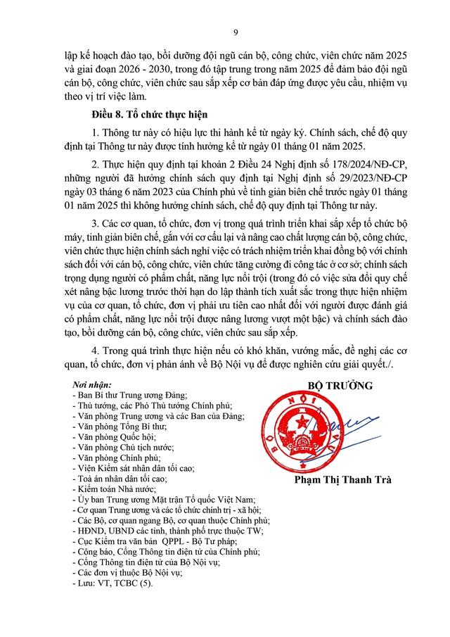 TOÀN VĂN: Thông tư hướng dẫn chính sách, chế độ với CBCCVC và người lao động trong sắp xếp tổ chức bộ máy- Ảnh 8.