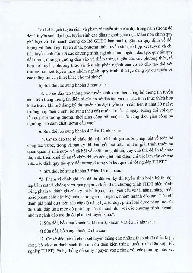 Thông tư 06/2025/TT-BGDĐT sửa đổi, bổ sung Quy chế tuyển sinh đại học, tuyển sinh cao đẳng Giáo dục Mầm non- Ảnh 5.