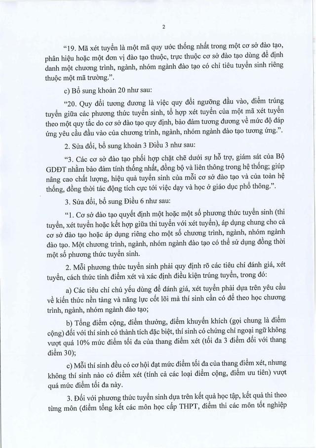 Thông tư 06/2025/TT-BGDĐT sửa đổi, bổ sung Quy chế tuyển sinh đại học, tuyển sinh cao đẳng Giáo dục Mầm non- Ảnh 3.