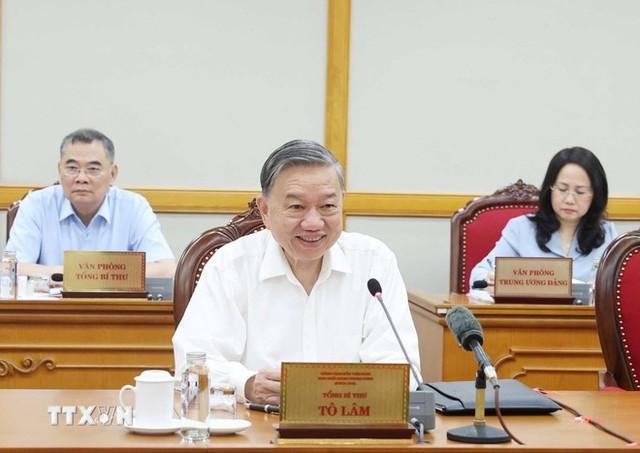 Tổng Bí thư Tô Lâm chủ trì cuộc họp cho ý kiến về tiến độ sắp xếp tổ chức bộ máy và đơn vị hành chính các cấp- Ảnh 4.