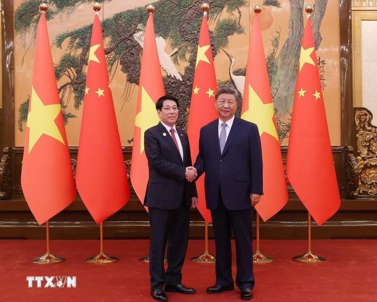 Chủ tịch nước Lương Cường hội đàm với Tổng Bí thư, Chủ tịch nước Trung Quốc Tập Cận Bình- Ảnh 1.