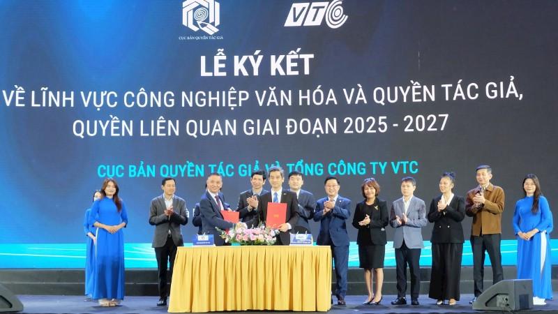 Lễ ký kết về lĩnh vực công nghiệp văn hóa và quyền tác giả, quyền liên quan giai đoạn 2025-2027 giữa Cục Bản quyền tác giả và Tổng Công ty VTC.