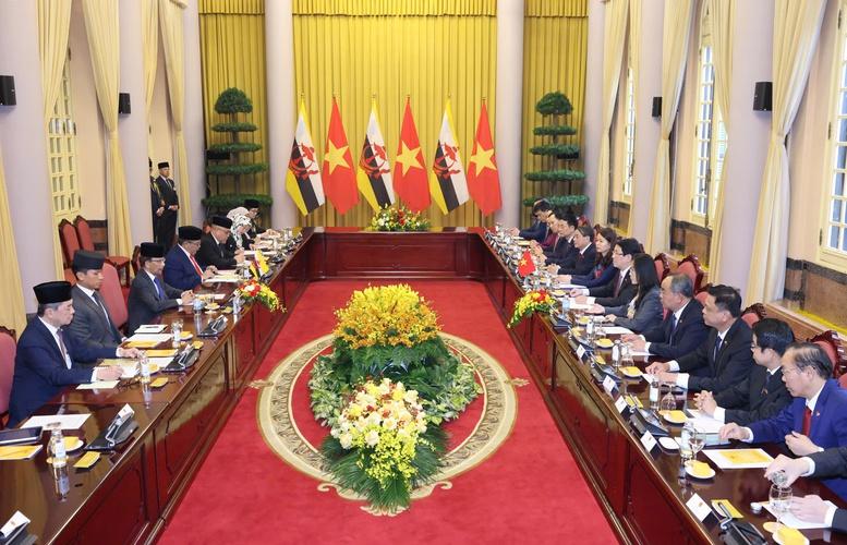 Chủ tịch nước Lương Cường chủ trì lễ đón chính thức Quốc vương Brunei- Ảnh 5. Chủ tịch nước Lương Cường chủ trì lễ đón chính thức Quốc vương Brunei- Ảnh 5.