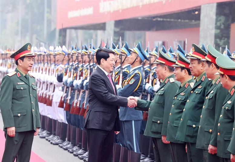 Chủ tịch nước yêu cầu triển khai cụ thể các giải pháp xây dựng nền quốc phòng toàn dân vững mạnh- Ảnh 1. Chủ tịch nước yêu cầu triển khai cụ thể các giải pháp xây dựng nền quốc phòng toàn dân vững mạnh- Ảnh 1.