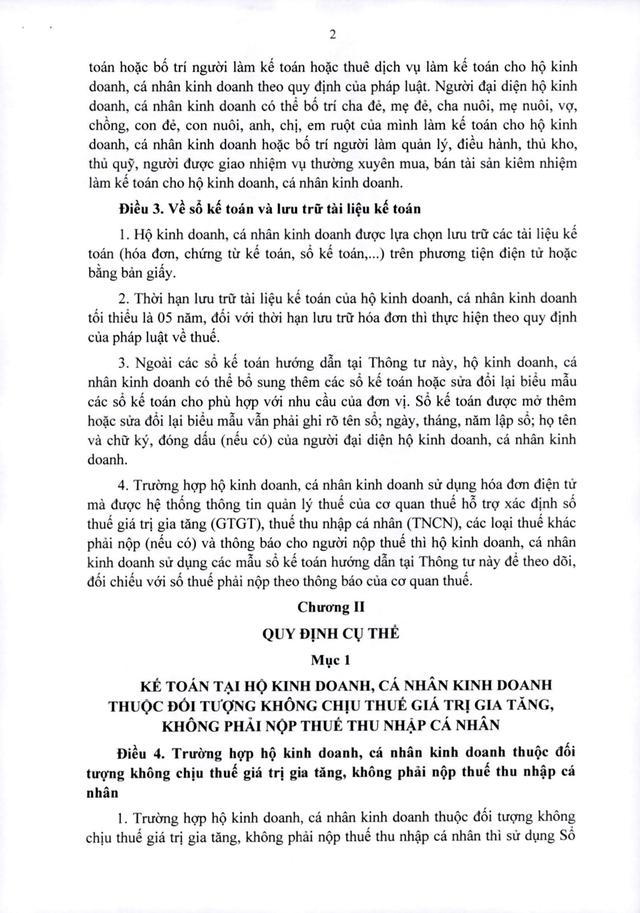 TOÀN VĂN: Thông tư 152/2025/TT-BTС hướng dẫn kế toán cho các hộ kinh doanh, cá nhân kinh doanh- Ảnh 3.