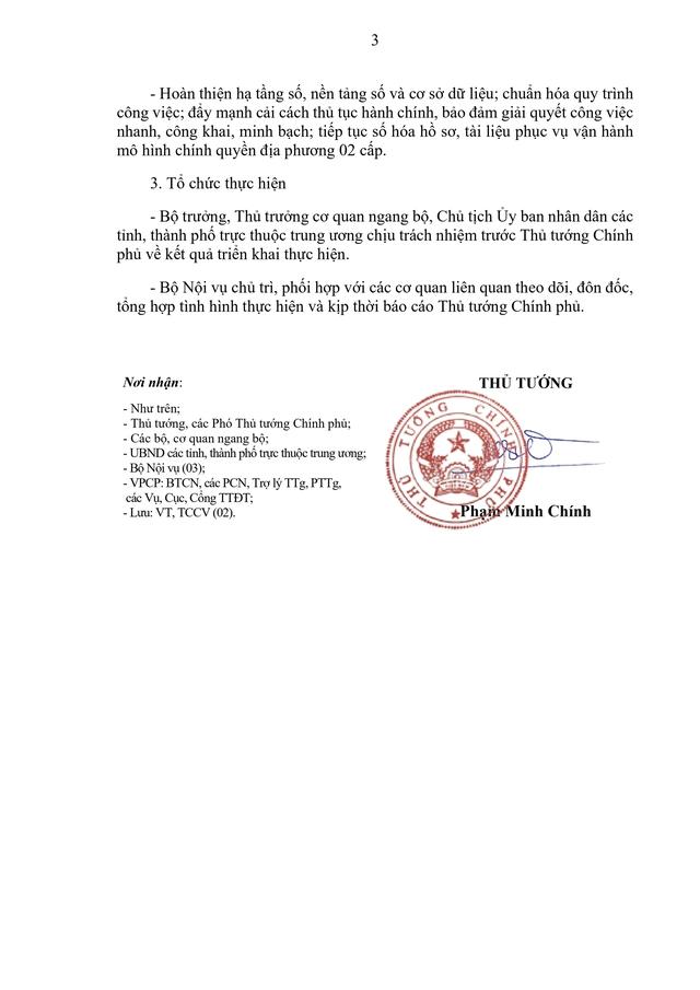 Chỉ đạo mới nhất về triển khai chính quyền địa phương 2 cấp- Ảnh 3.