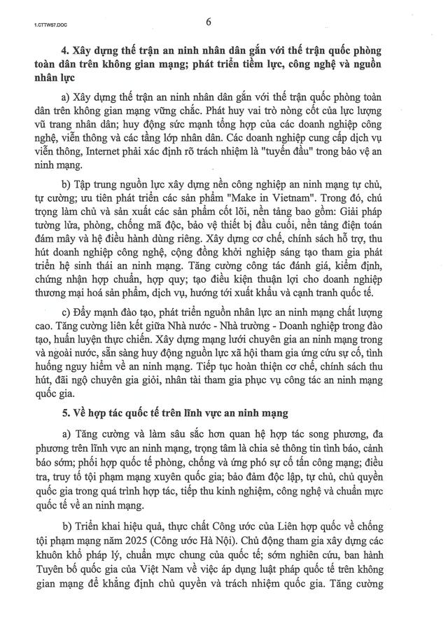 Chỉ thị 57-CT/TW của Ban Bí thư về tăng cường bảo đảm an ninh mạng, bảo mật thông tin, an ninh dữ liệu trong hệ thống chính trị- Ảnh 6.