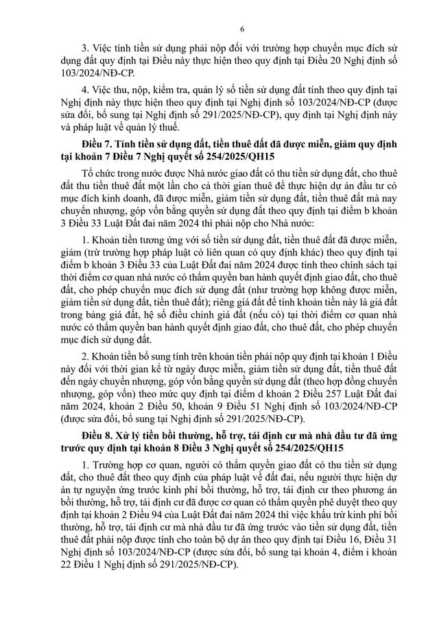 TOÀN VĂN: Nghị định 50/2026/NĐ-CP quy định chi tiết Nghị quyết 254/2025/QH15 tháo gỡ khó khăn, vướng mắc về tiền sử dụng đất, tiền thuê đất- Ảnh 8.