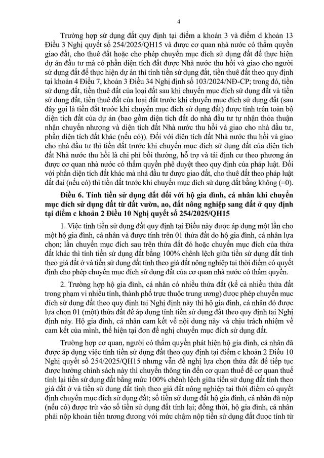 TOÀN VĂN: Nghị định 50/2026/NĐ-CP quy định chi tiết Nghị quyết 254/2025/QH15 tháo gỡ khó khăn, vướng mắc về tiền sử dụng đất, tiền thuê đất- Ảnh 6.