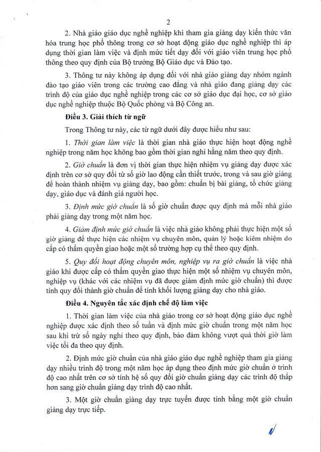 Thông tư 05/2026/TT-BGDĐT quy định chế độ làm việc đối với nhà giáo giáo dục nghề nghiệp- Ảnh 2.
