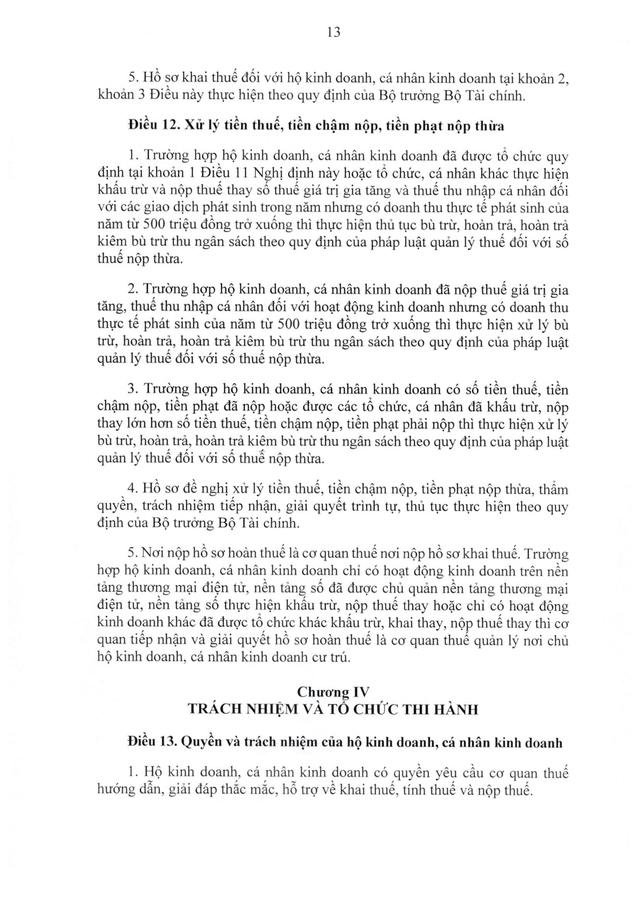 TOÀN VĂN: Nghị định 68/2026/NĐ-CP quy định về chính sách thuế, quản lý thuế với hộ kinh doanh- Ảnh 14.