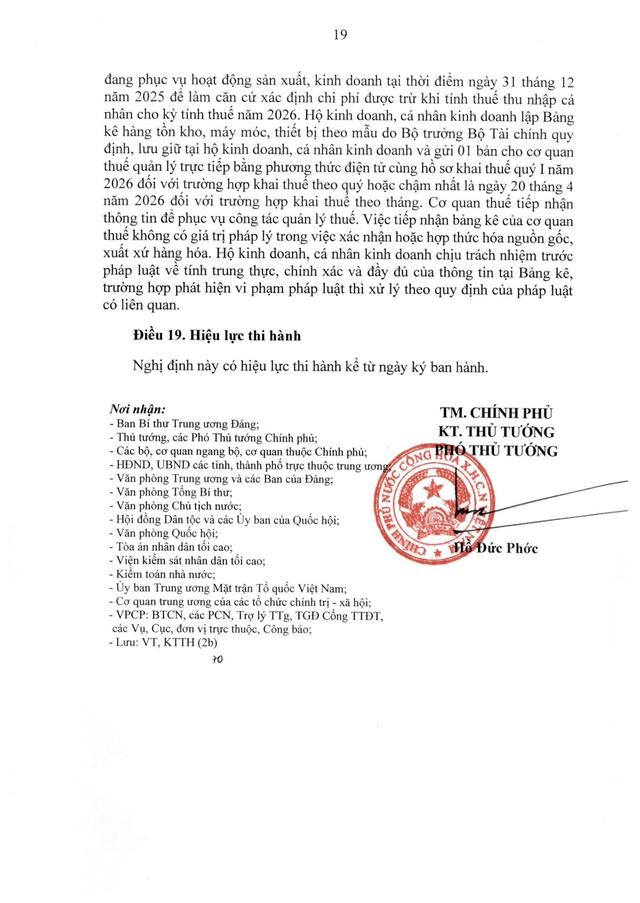 TOÀN VĂN: Nghị định 68/2026/NĐ-CP quy định về chính sách thuế, quản lý thuế với hộ kinh doanh- Ảnh 20.
