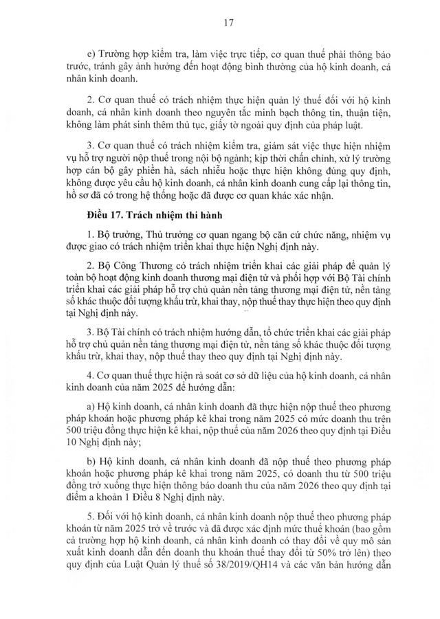TOÀN VĂN: Nghị định 68/2026/NĐ-CP quy định về chính sách thuế, quản lý thuế với hộ kinh doanh- Ảnh 18.