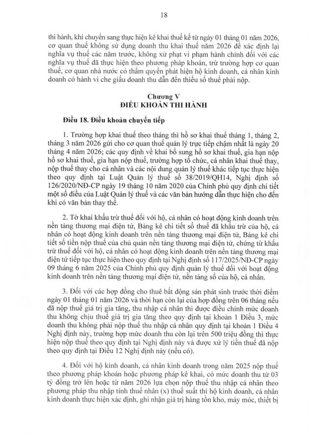 TOÀN VĂN: Nghị định 68/2026/NĐ-CP quy định về chính sách thuế, quản lý thuế với hộ kinh doanh- Ảnh 19.